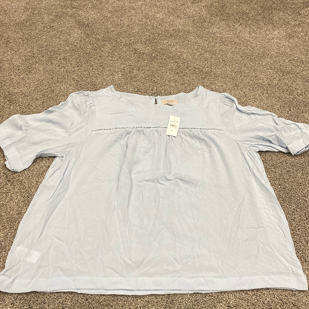 Light blue, light weight, short sleeve shirt, L